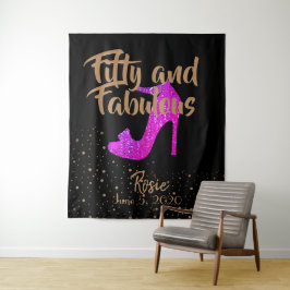 Vijftig & Fabulous Meisjesachtige Glitterende Roze Wandkleed