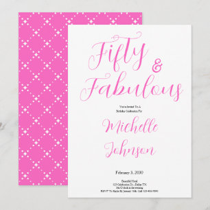 Vijftig & Fabulous Roze Zwart 50ste Verjaardagsfee Kaart