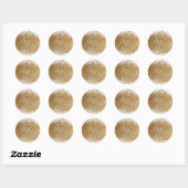 Vijftig & Fabulous Splattered Faux Gouden Folie w Ronde Sticker (Vel)
