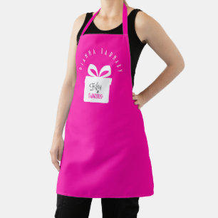 Vijftig & FANTASTISCH! Meisjesachtig Roze Verjaard Schort