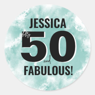 Vijftig Fantastische 50e Verjaardag Ronde Sticker