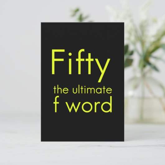 Vijftig is mijn ultieme woord grappige 50ste verja bedankkaart (Staand voorkant)