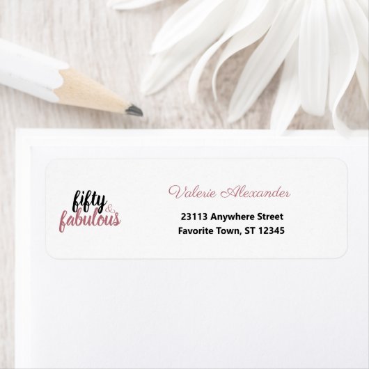 Vijftig jaar en vijftig jaar oud Roos gouden vijft Etiket (Insitu)