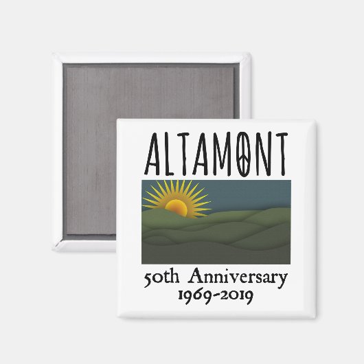 Vijftig jaar gratis concert Altamont Speedway Free Magneet (Voorkant / Achterkant)