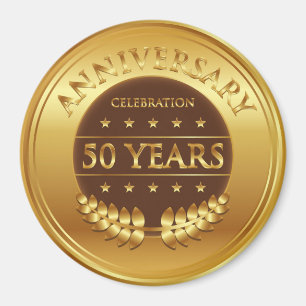 Vijftig jaar Jubileum Celebration Gold Medal Magneet