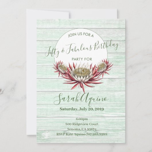 Vijftig jaar oud - feestelijke feestdag in boho kaart (Voorkant)