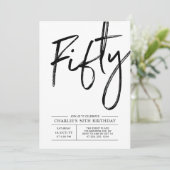 Vijftig | Moderne uitnodiging voor 50ste verfeestd (Staand voorkant)