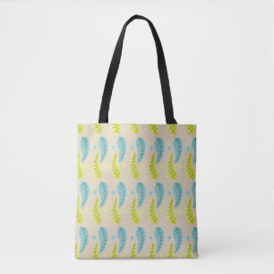 Vijftig - tas met Chartreuse en Aqua Leaves