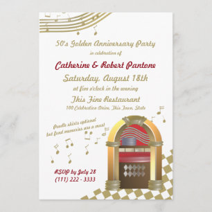 Vijftigers zijn Golden Jubileum Jukebox Kaart