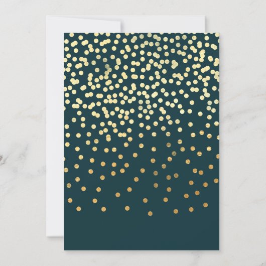 Vijftigste blauwe gouden mousserende wijn viering kaart (Achterkant)