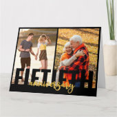 Vijftigste Jubileum 2 Foto Golden Wedding Kaart (Voorkant)
