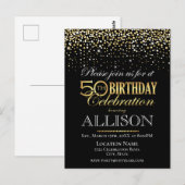 Vijftigste verjaardagsfeest briefkaart (Voorkant / Achterkant)