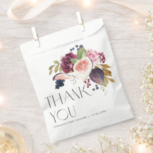 Vijgen en Berry Autumn Floral Baby shower Bedankt Bedankzakje