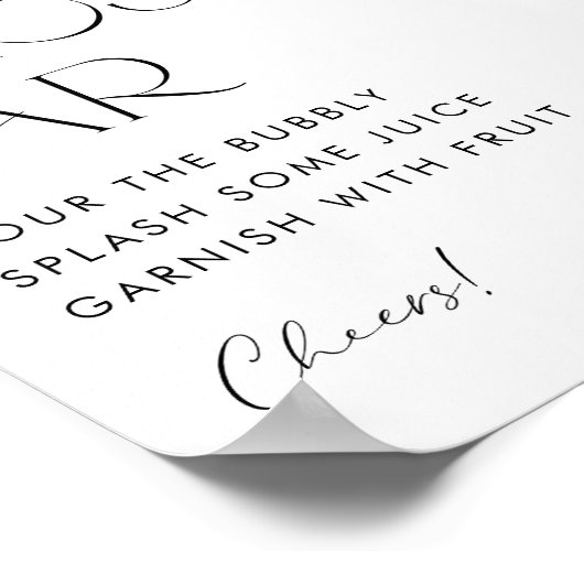 Vijgen en bessen Bloemen Vrijgezellenfeest Mimosa Poster (Hoek)