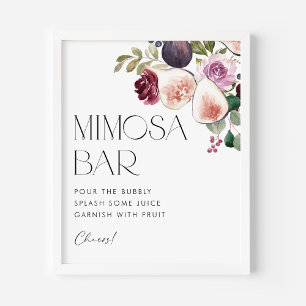 Vijgen en bessen Bloemen Vrijgezellenfeest Mimosa Poster