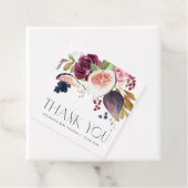 Vijgen en Bourgondische bloemen Baby shower Dank u Bedankjes Labels (In situ)