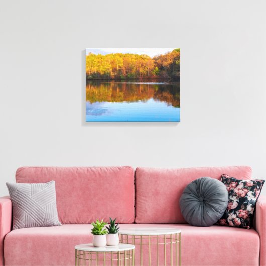 vijver en bosgebied van het marthaler park canvas afdruk (Insitu (Woonkamer))