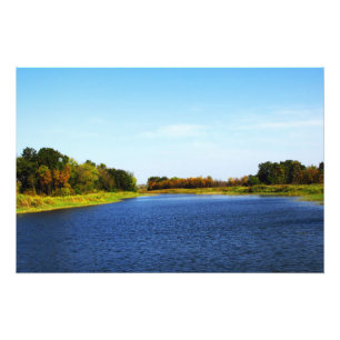 Vijver in het zuidelijke steppe deel van Oekraïne Foto Afdruk
