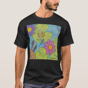Vijver Scène (levendig) - Donkere Heren T-Shirt