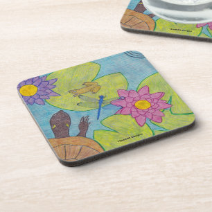 Vijver Scene - Plastic Coaster Bier Onderzetter