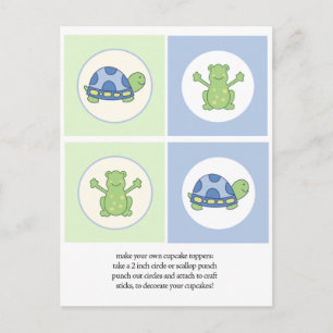 Vijver Vrienden Schildpad en Kikker Cupcake Topper Briefkaart