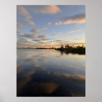 Vijver Waterscape Zonsondergang Foto Poster