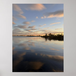 Vijver Waterscape Zonsondergang Foto Poster