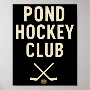 Vijverhockeyclub Gekruiste Sticks Buiten Winterijs Poster