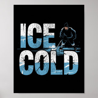Vijverhockeyspeler Ijs Koude Shinny Poster