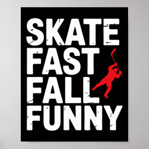 Vijverhockeyspeler Schaats Snel Shinny Poster