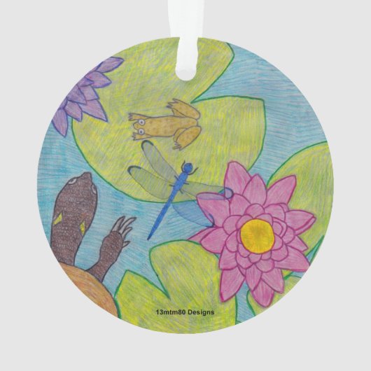 Vijverscène - Acryl Ornament (achterkant)