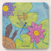 Vijverscène - plastisch Onderzetter (Voorkant)