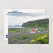 VIK, IJSLAND BRIEFKAART (Voorkant / Achterkant)