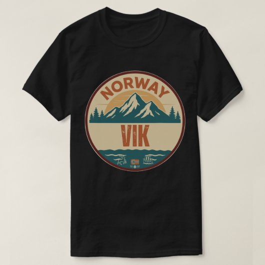 Vik, Noorwegen Noorwegen T-shirt (Design voorkant)
