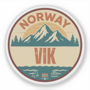 Vik, Norge Noorwegen Sticker