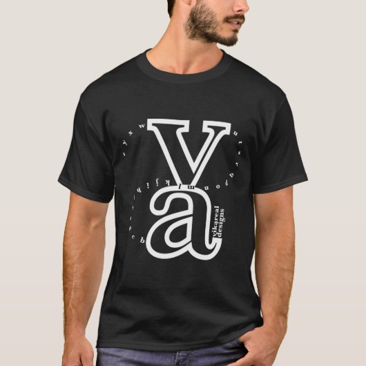 Vikareal Alphabet (wit) T-shirt (Voorkant)