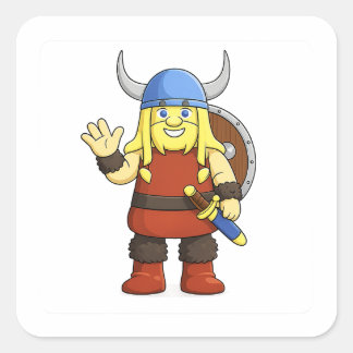 Viki de Viking Cartoon Karakter Vierkante Sticker