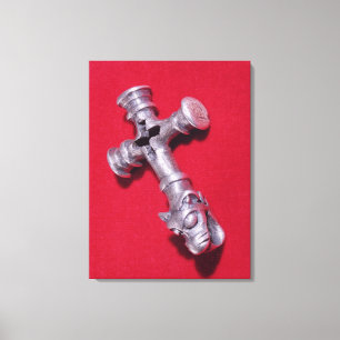Viking amulet in de vorm van een kruis canvas afdruk