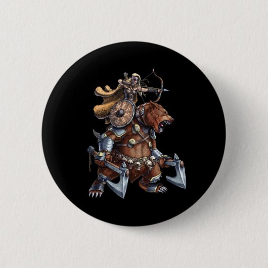 Viking Archer Riding War Ronde Button 5,7 Cm (Voorkant)