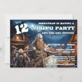 Viking Birthday Invitation Boys Warrior & Demons (Devant)