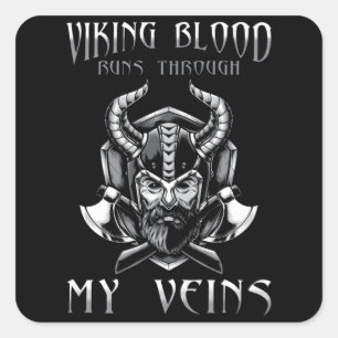 Viking bloed vierkante sticker