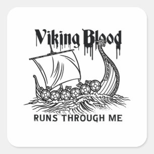 Viking bloed vierkante sticker