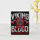 Viking Blood Skull Norwegian Flag Pride Norway  Kaart (Gele Bloem)