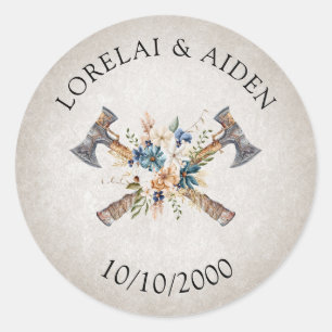 Viking Bruiloft Ronde Sticker