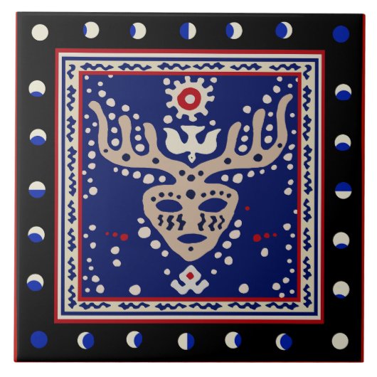 Viking Celestial Shaman Ceramic Tile Tegeltje (Voorkant)