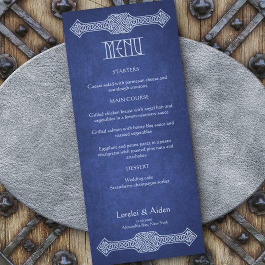 Viking Celtic Gamer Wedding Menu