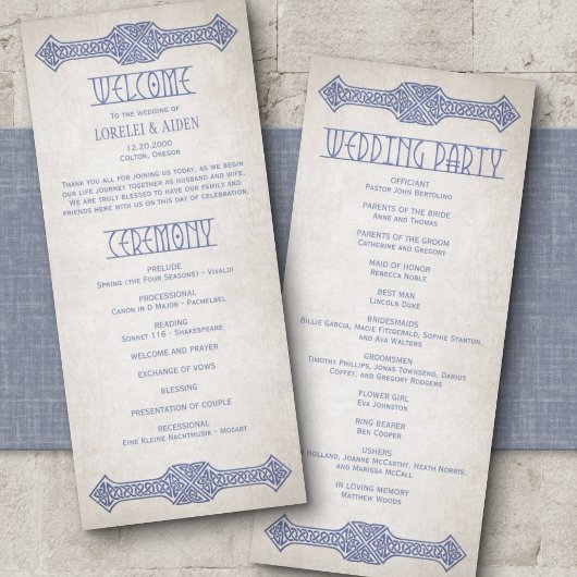 Viking Celtic Gamer Wedding Programme