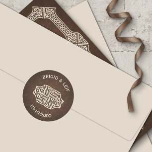 Viking Celtic Gamer Wedding Ronde Sticker