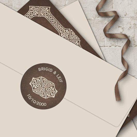 Viking Celtic Gamer Wedding Ronde Sticker