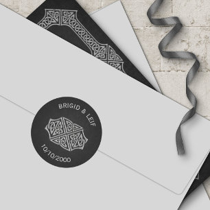 Viking Celtic Gamer Wedding Ronde Sticker